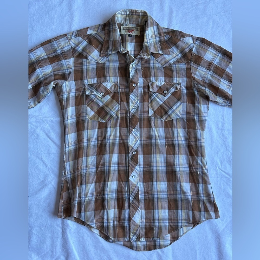 Western shirt with Pearl Snaps Plaid Western Shirt Women’s Sz M - Picture 3 of 10